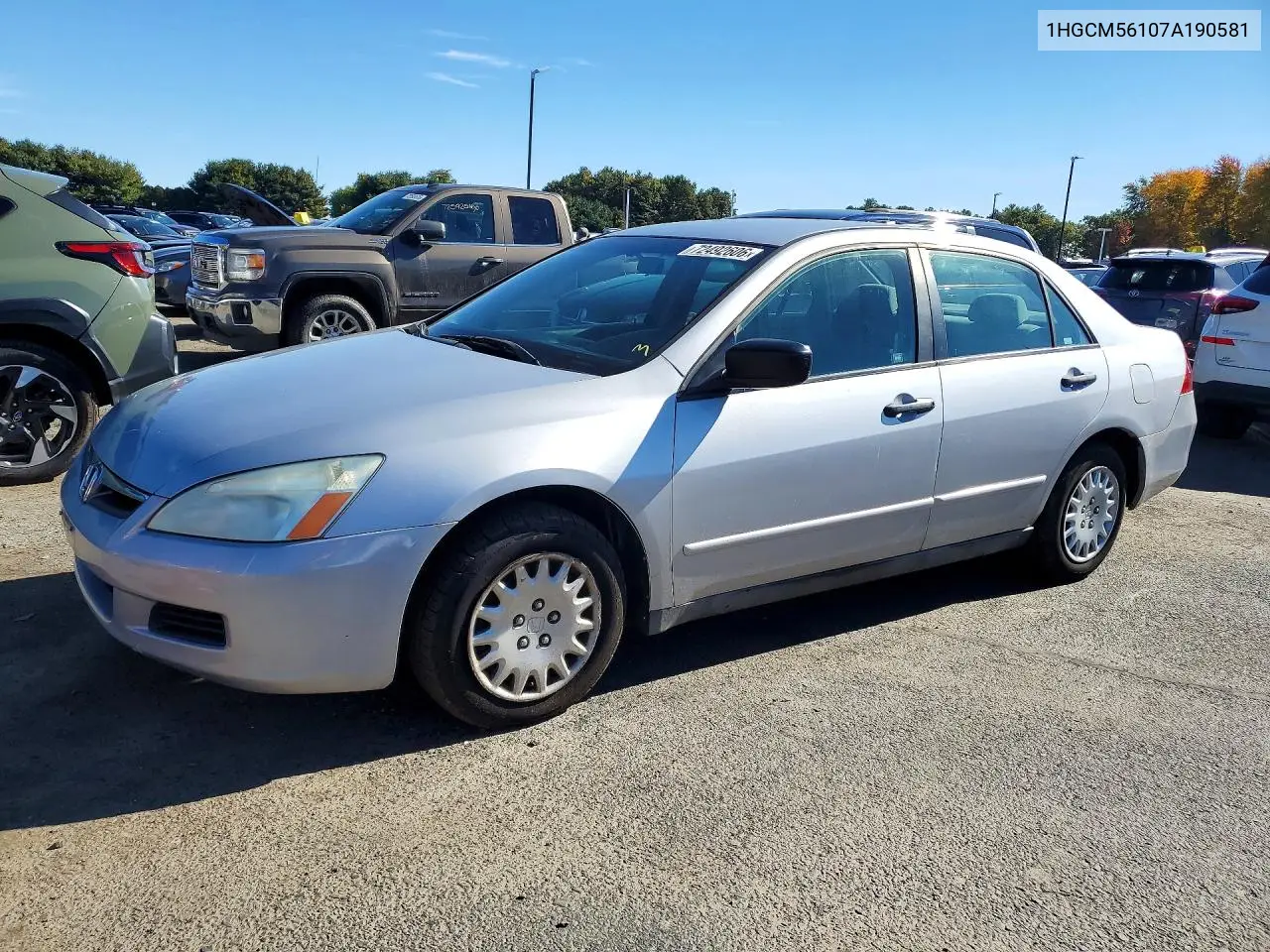 HONDA ACCORD 2007, VIN 1HGCM56107A190581