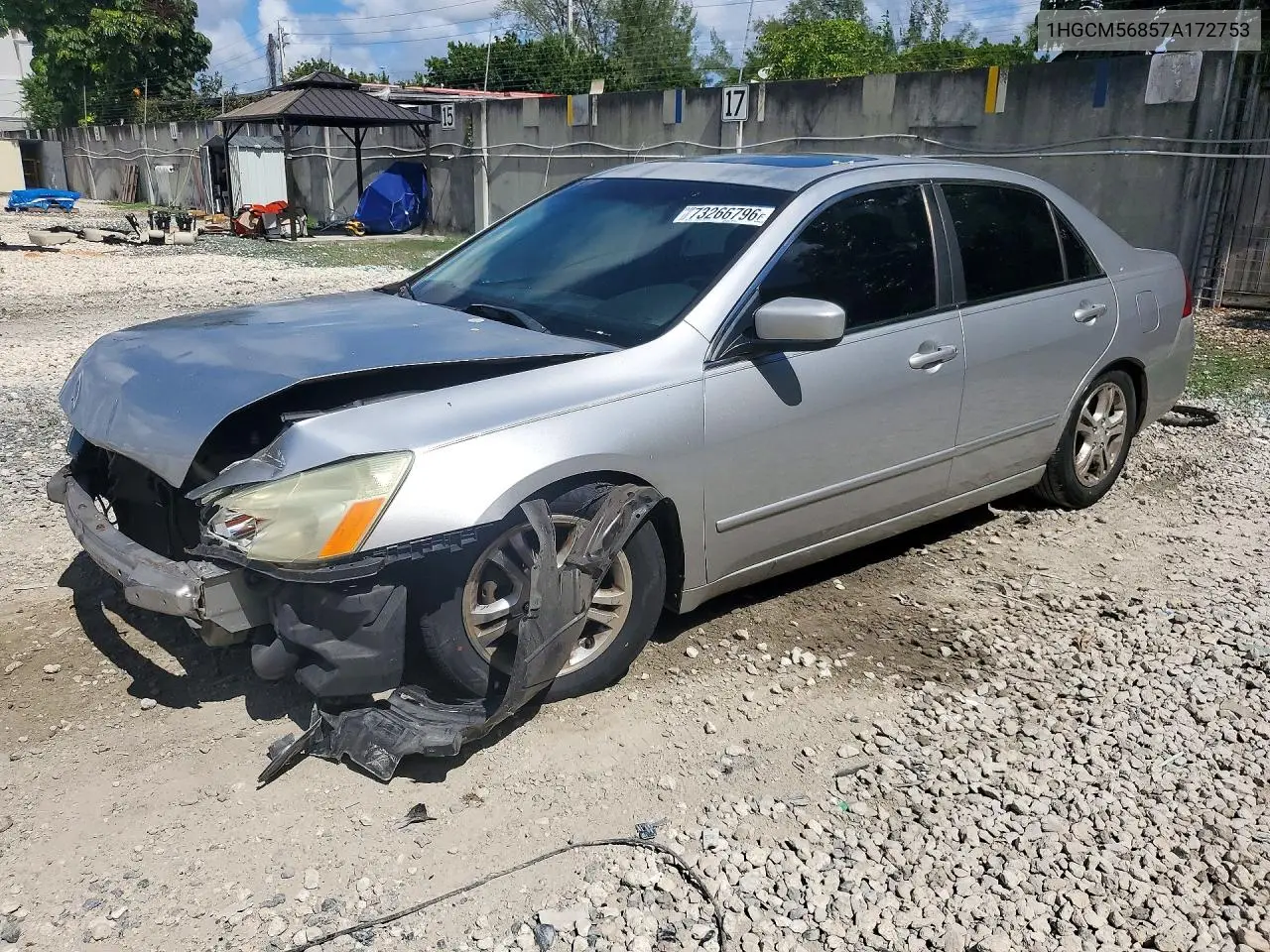 HONDA ACCORD 2007, VIN 1HGCM56857A172753
