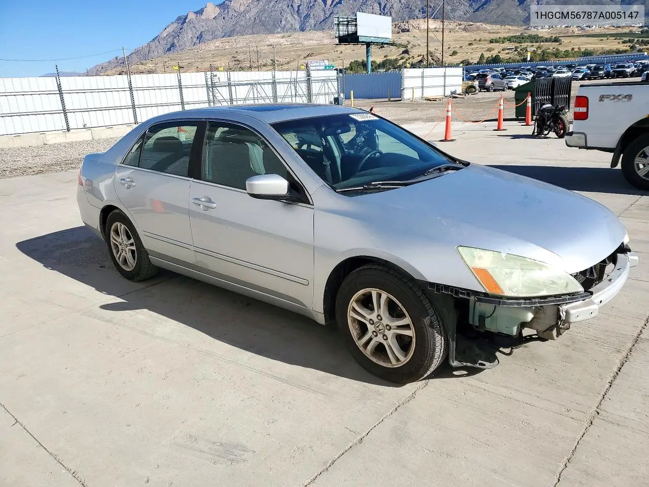 2007 HONDA ACCORD VIN 1HGCM56787A005147 — фото 4