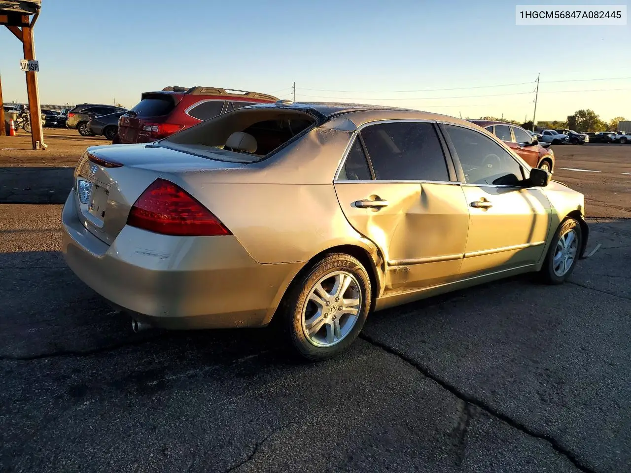 2007 HONDA ACCORD VIN 1HGCM56847A082445 — фото 3