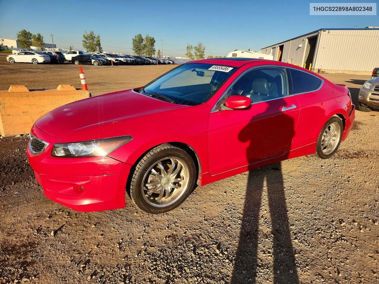 HONDA ACCORD 2008, VIN 1HGCS22898A802348