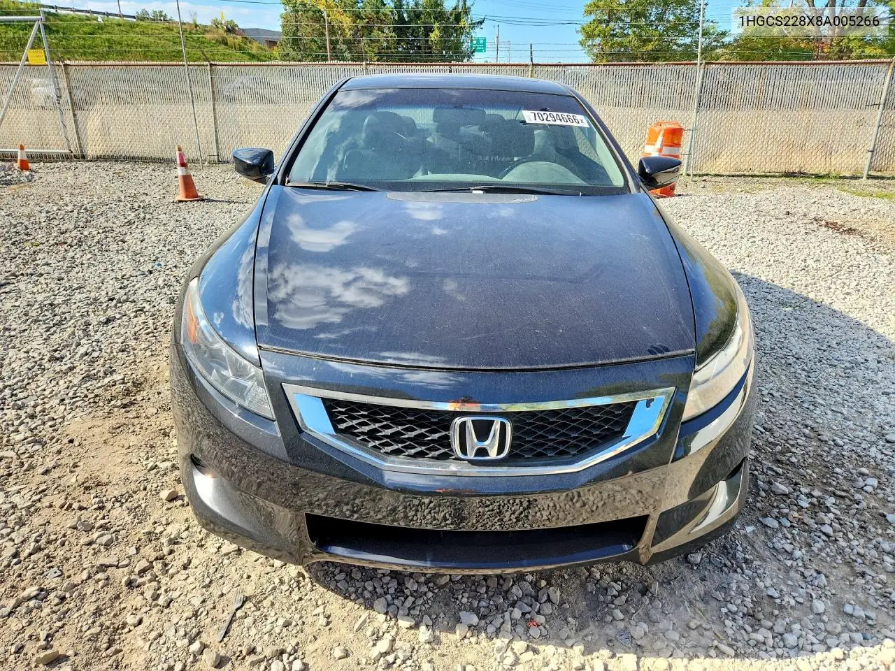 2008 HONDA ACCORD VIN 1HGCS228X8A005266 — фото 5