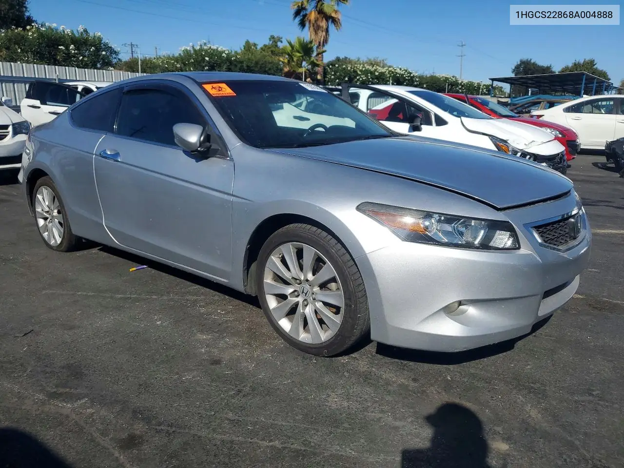 2008 HONDA ACCORD VIN 1HGCS22868A004888 — фото 4