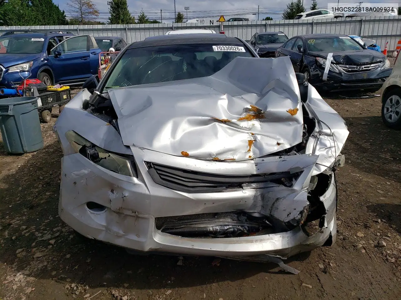 2008 HONDA ACCORD VIN 1HGCS22818A009934 — фото 5