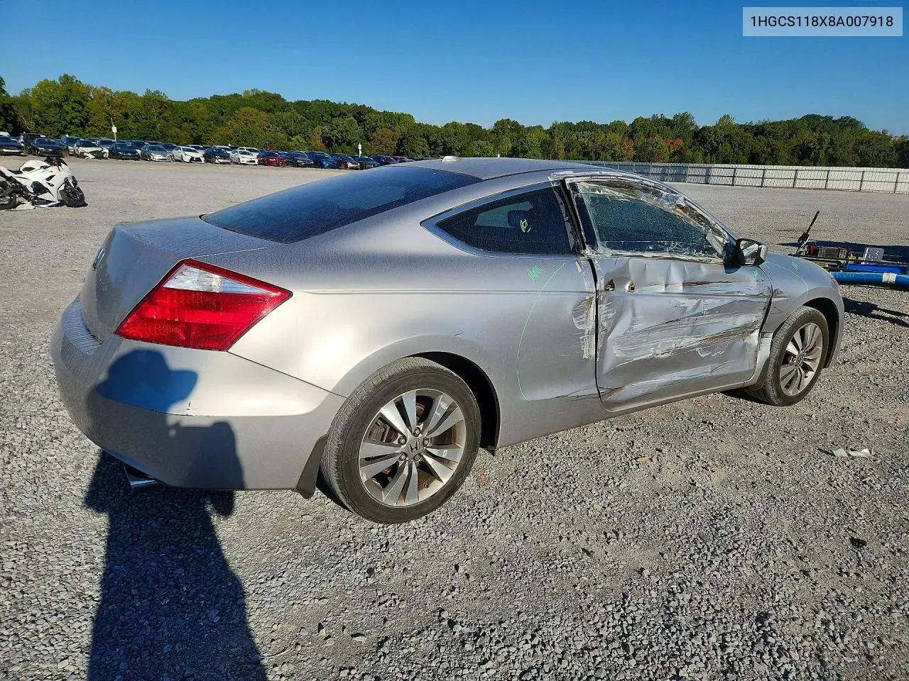 2008 HONDA ACCORD VIN 1HGCS118X8A007918 — фото 3
