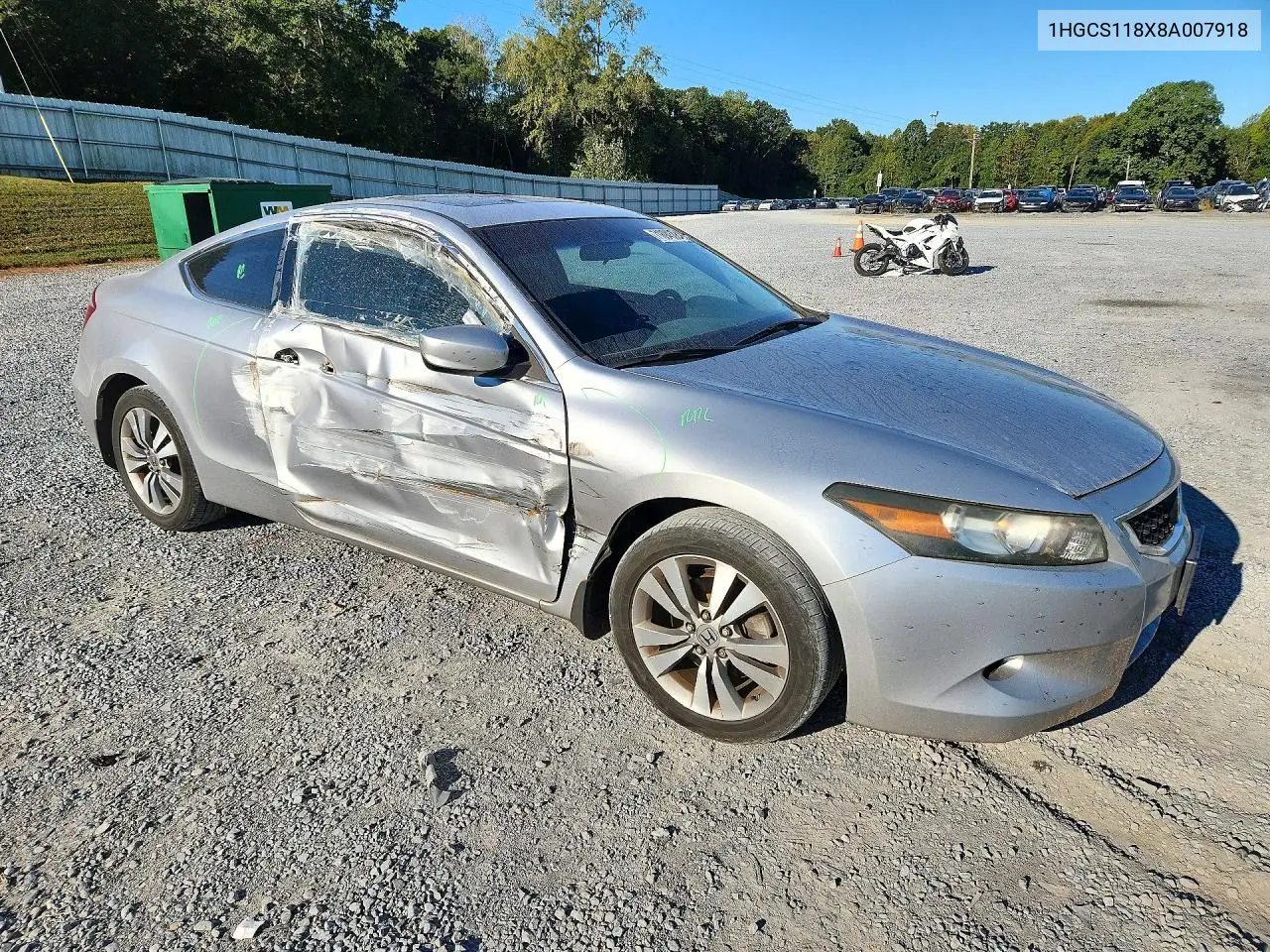 2008 HONDA ACCORD VIN 1HGCS118X8A007918 — фото 4