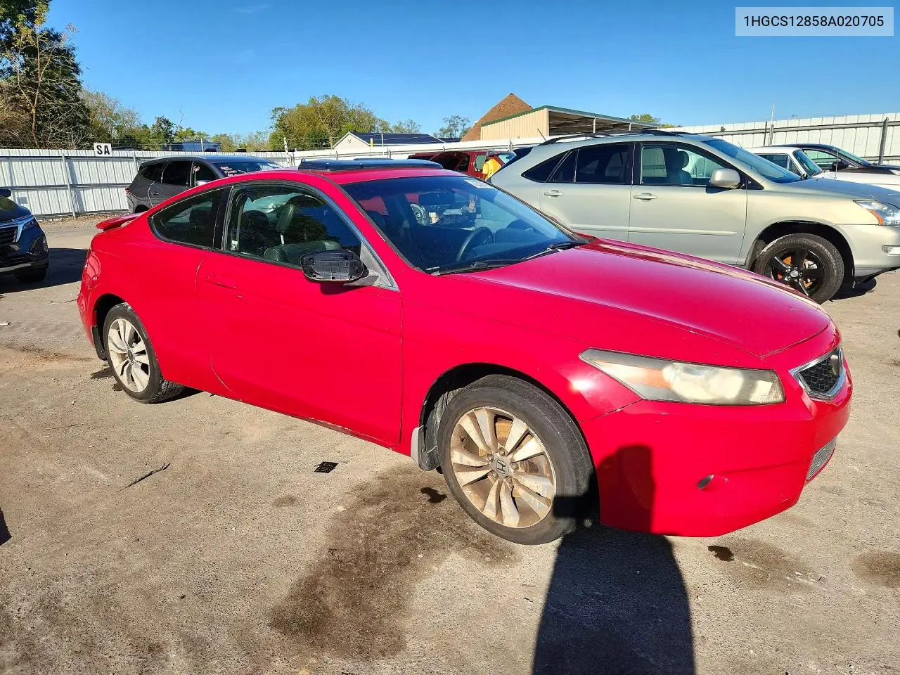 2008 HONDA ACCORD VIN 1HGCS12858A020705 — фото 4