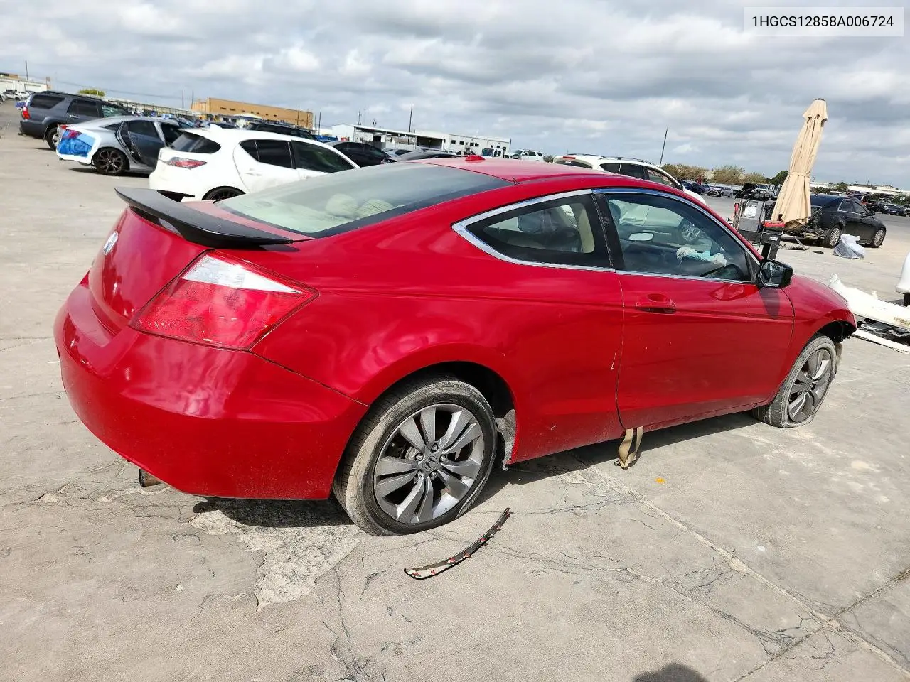 2008 HONDA ACCORD VIN 1HGCS12858A006724 — фото 3