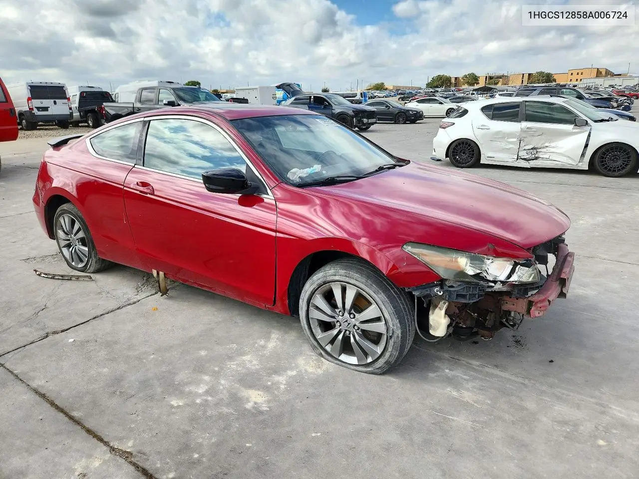 2008 HONDA ACCORD VIN 1HGCS12858A006724 — фото 4