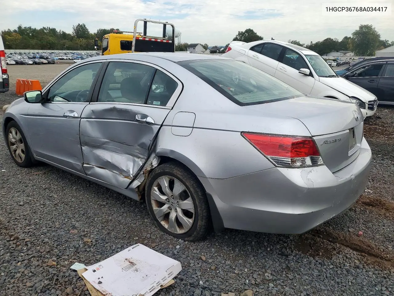 2008 HONDA ACCORD VIN 1HGCP36768A034417 — фото 2