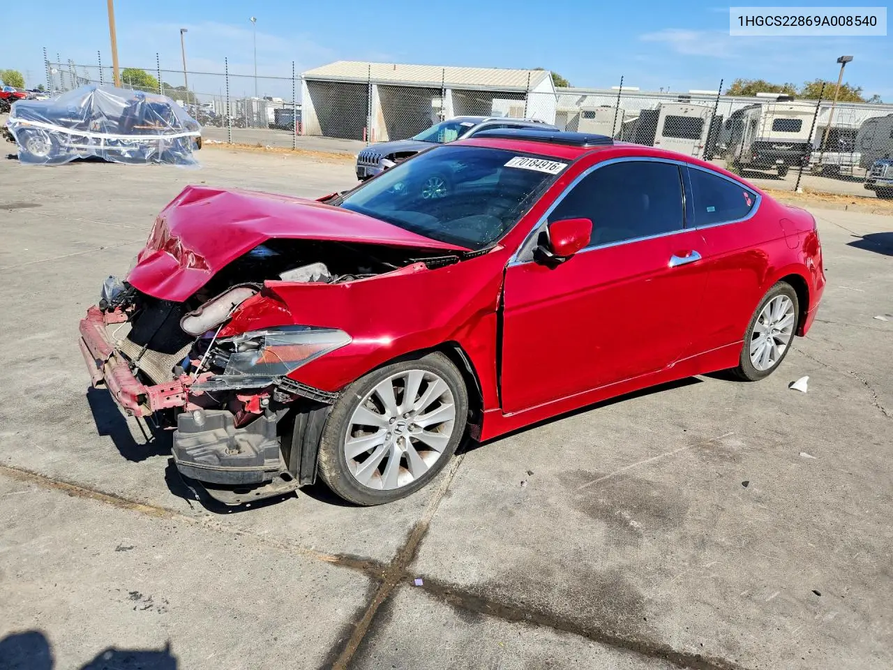 HONDA ACCORD 2009, VIN 1HGCS22869A008540
