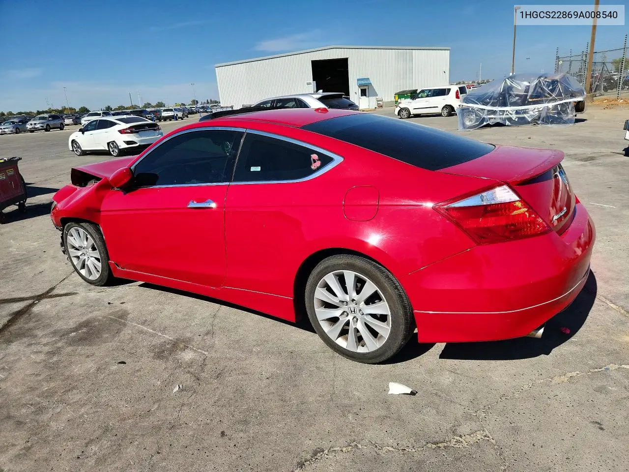 2009 HONDA ACCORD VIN 1HGCS22869A008540 — фото 2
