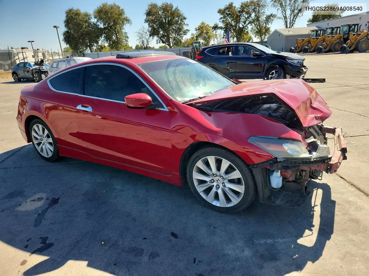 2009 HONDA ACCORD VIN 1HGCS22869A008540 — фото 4
