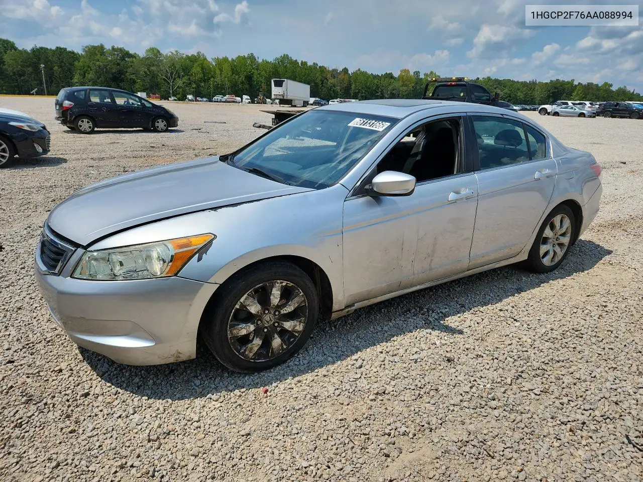 HONDA ACCORD 2010, VIN 1HGCP2F76AA088994
