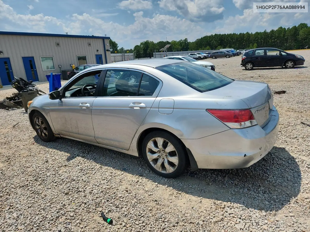 2010 HONDA ACCORD VIN 1HGCP2F76AA088994 — фото 2