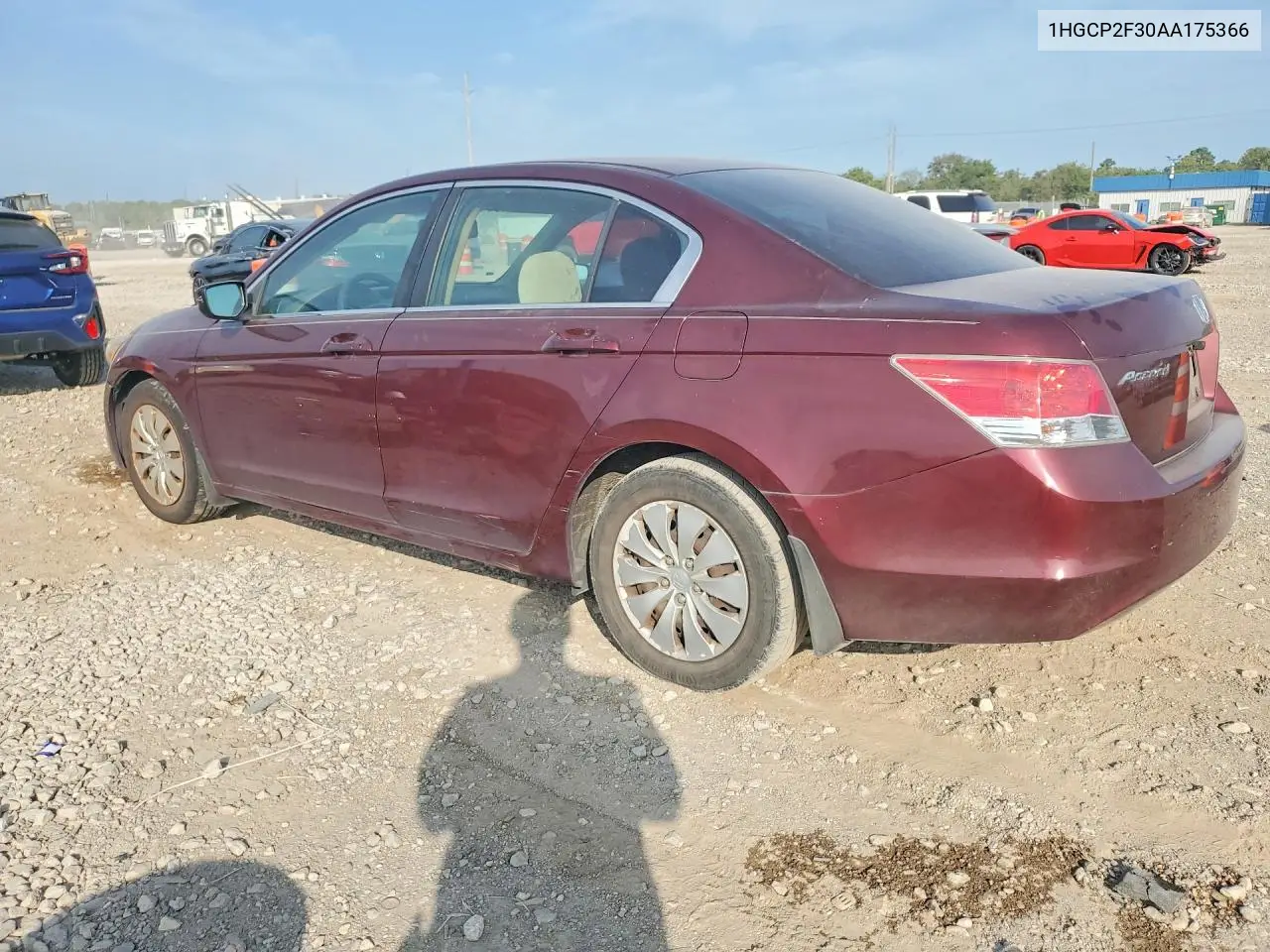 2010 HONDA ACCORD VIN 1HGCP2F30AA175366 — фото 2