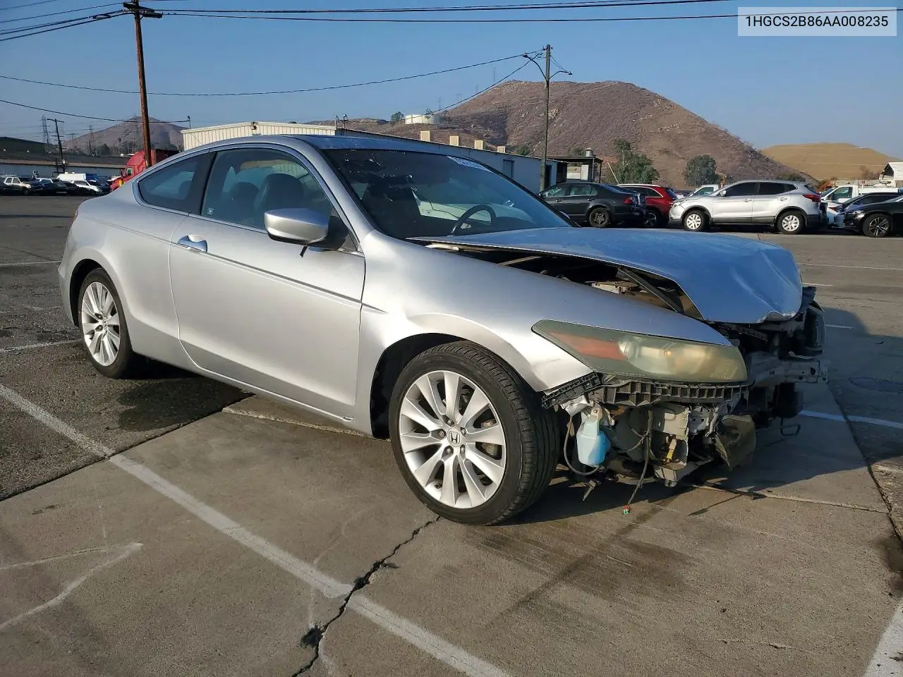 2010 HONDA ACCORD VIN 1HGCS2B86AA008235 — фото 4