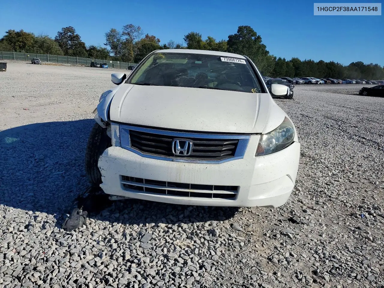 2010 HONDA ACCORD VIN 1HGCP2F38AA171548 — фото 5