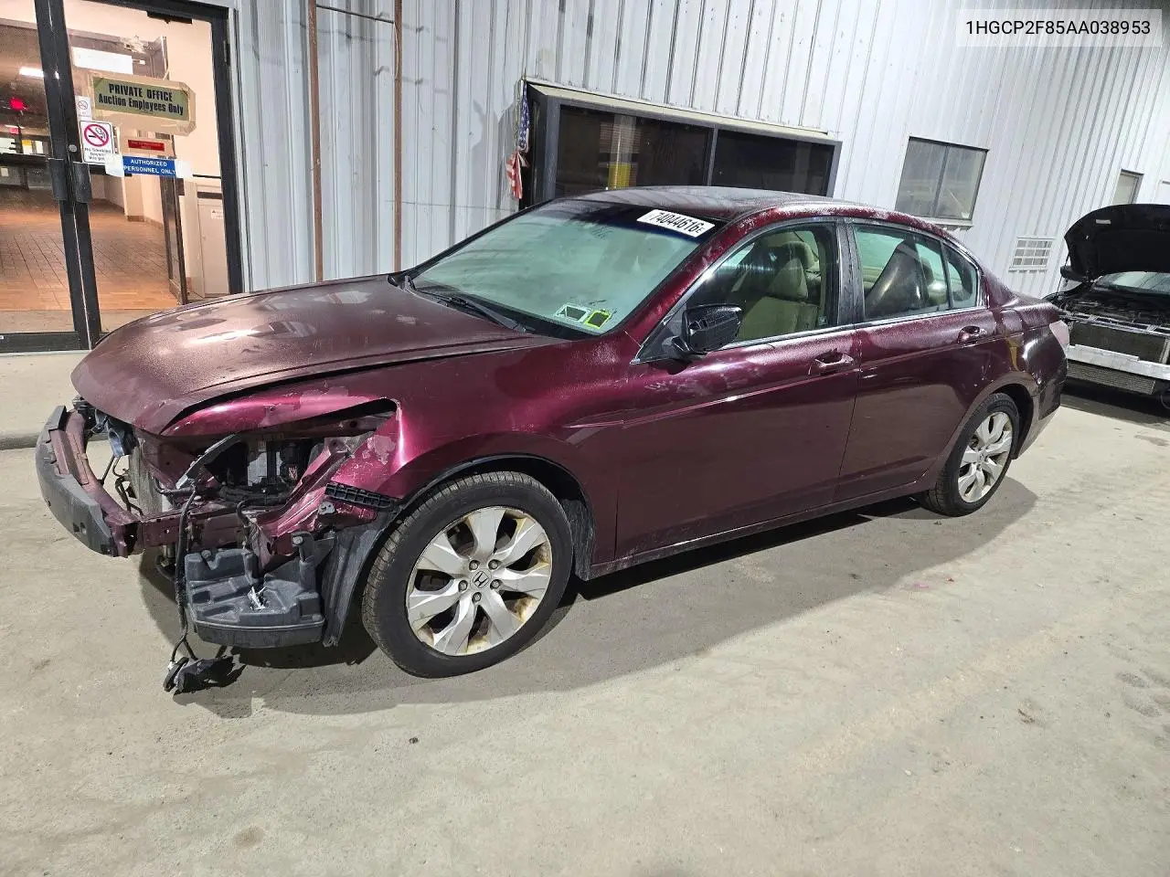 HONDA ACCORD 2010, VIN 1HGCP2F85AA038953