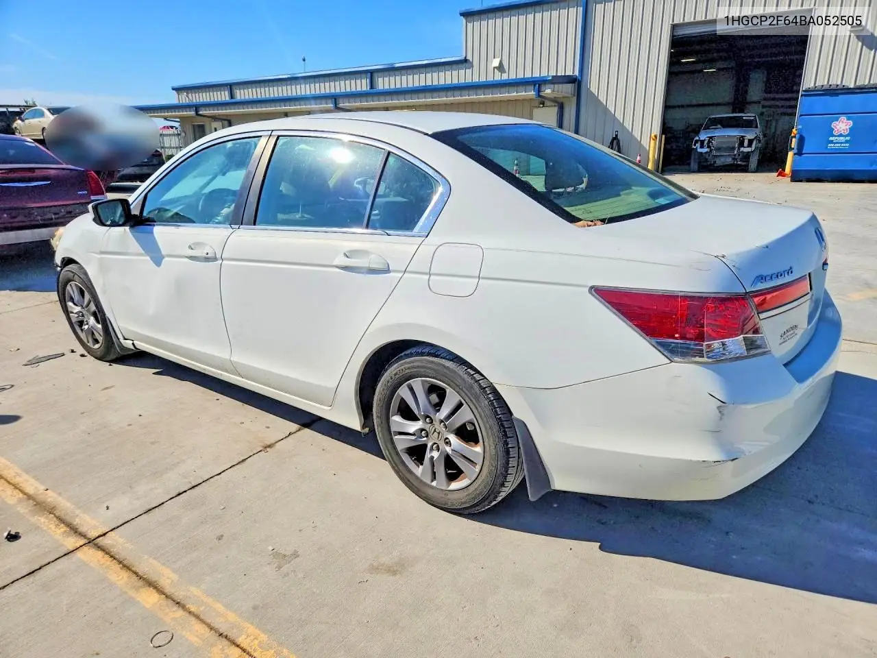 2011 HONDA ACCORD VIN 1HGCP2F64BA052505 — фото 2