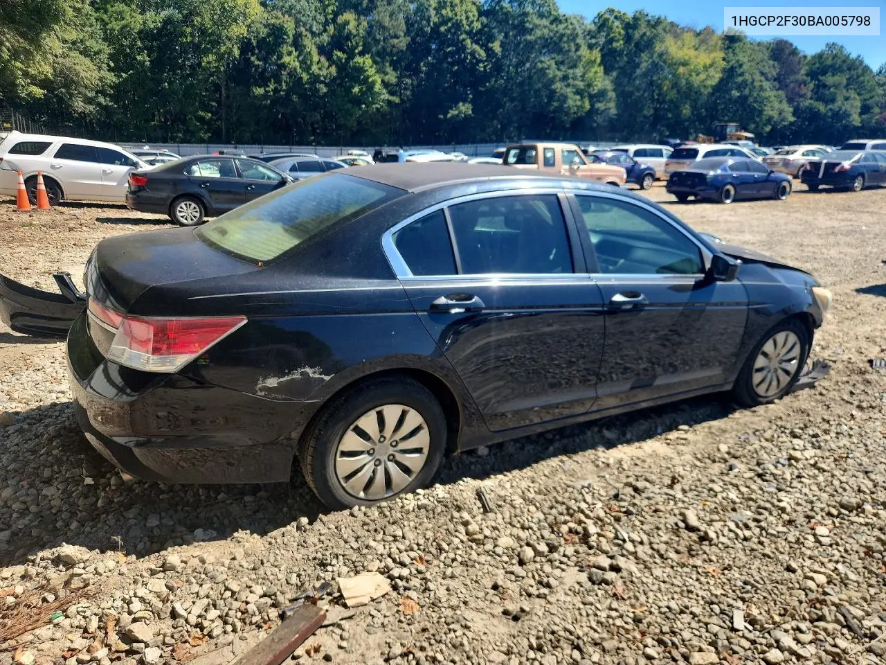 2011 HONDA ACCORD VIN 1HGCP2F30BA005798 — фото 3
