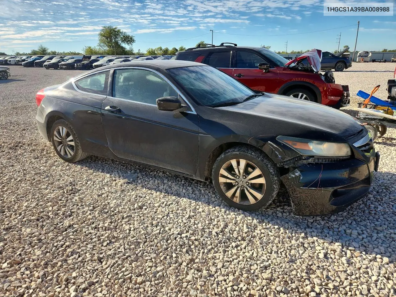 2011 HONDA ACCORD VIN 1HGCS1A39BA008988 — фото 4