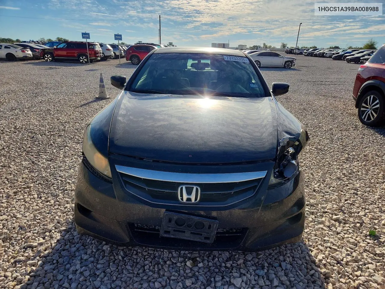 2011 HONDA ACCORD VIN 1HGCS1A39BA008988 — фото 5