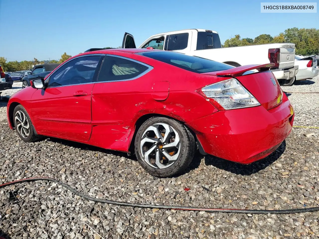 2011 HONDA ACCORD VIN 1HGCS1B8XBA008749 — фото 2