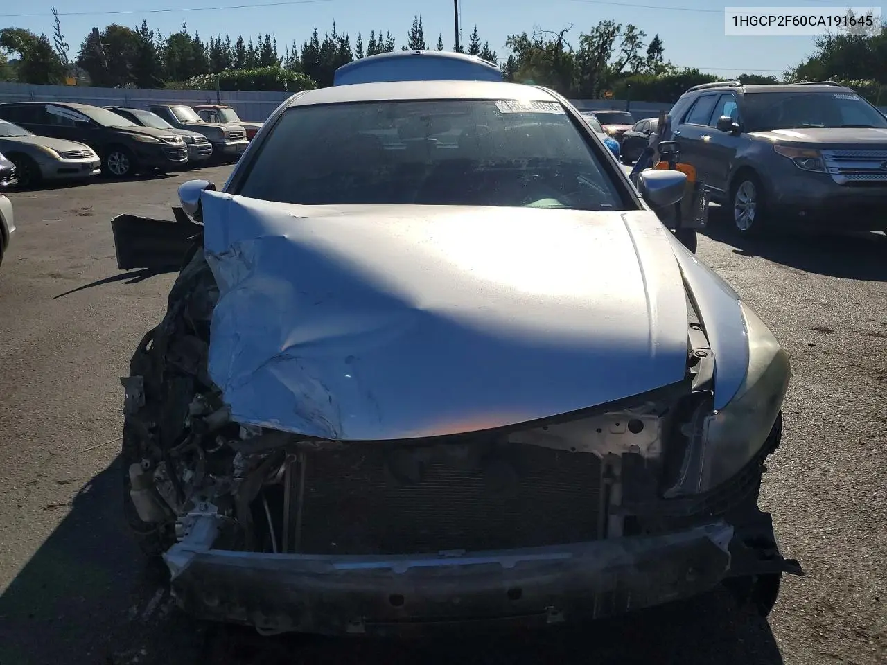 2012 HONDA ACCORD VIN 1HGCP2F60CA191645 — фото 5