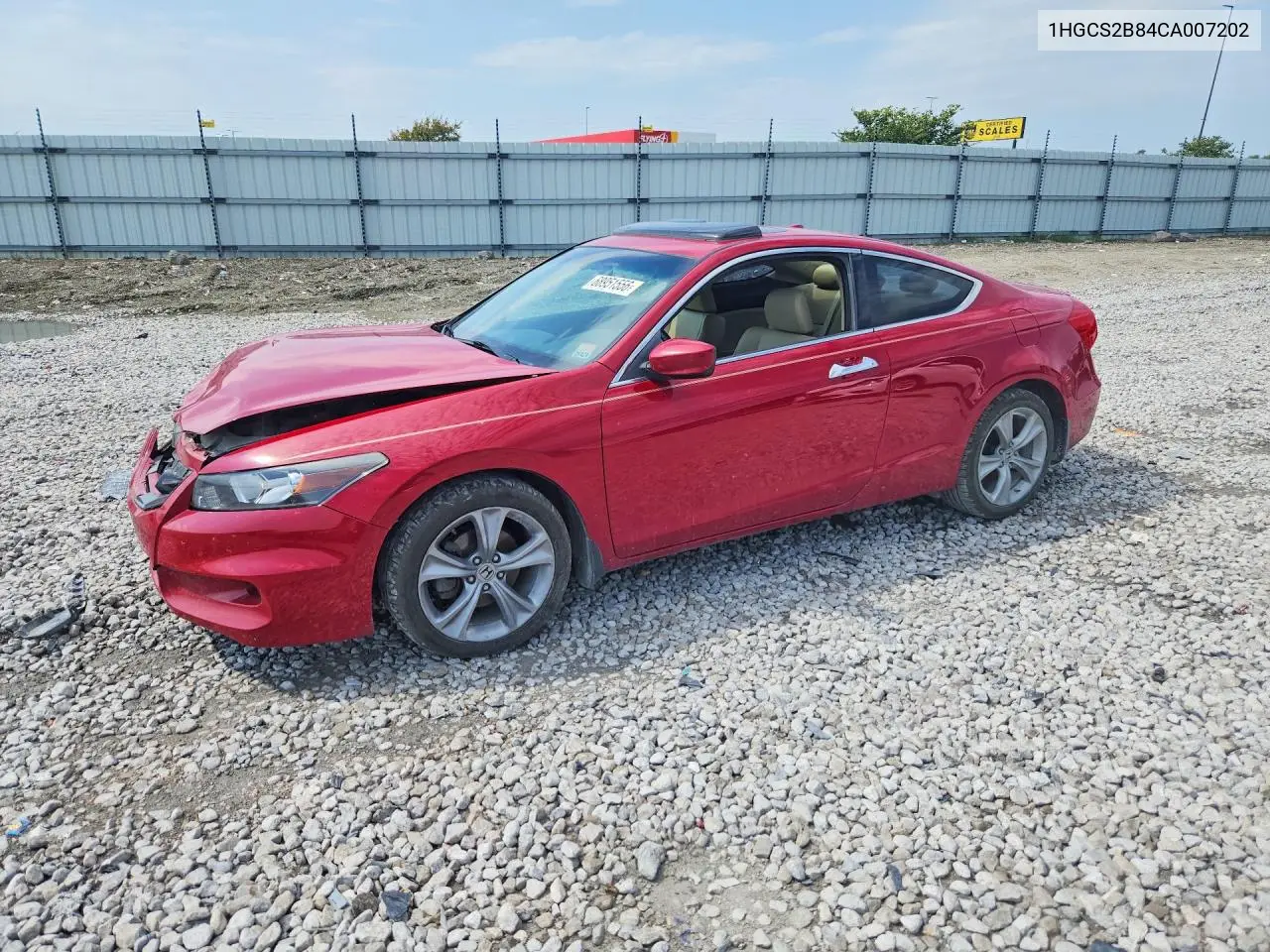HONDA ACCORD 2012, VIN 1HGCS2B84CA007202