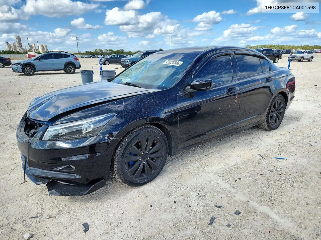 HONDA ACCORD 2012, VIN 1HGCP3F81CA001598