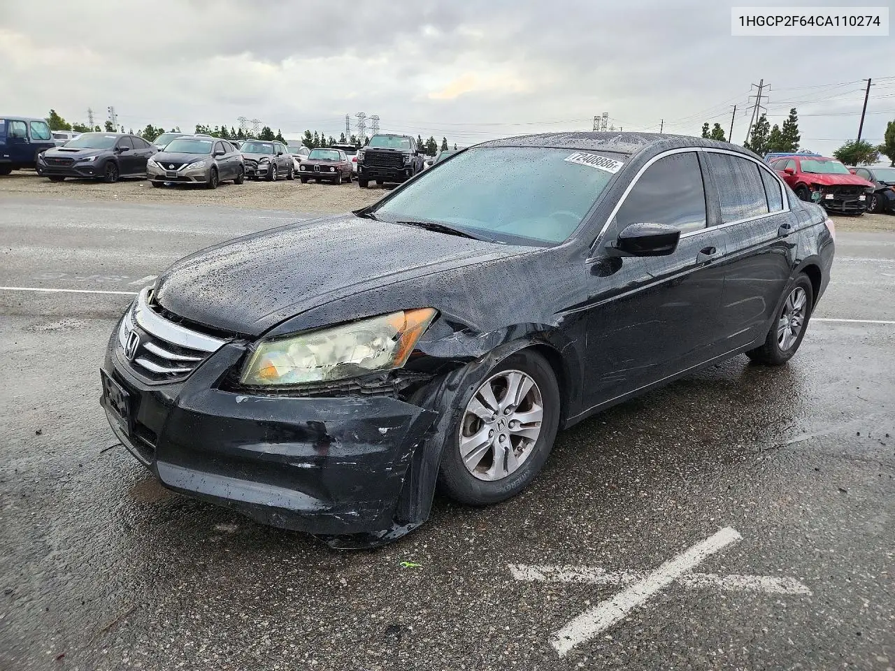HONDA ACCORD 2012, VIN 1HGCP2F64CA110274