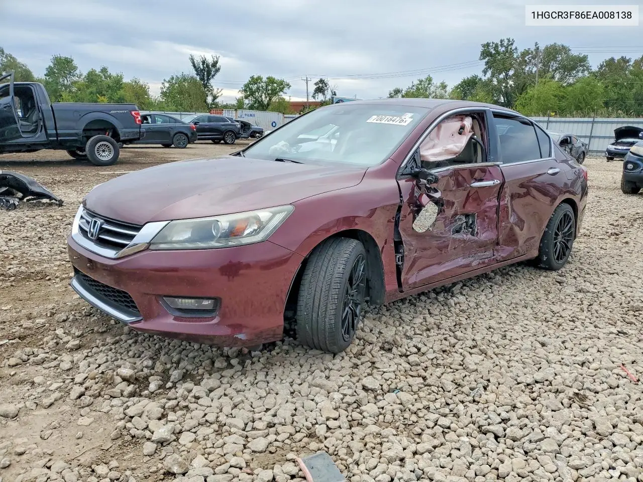 HONDA ACCORD 2014, VIN 1HGCR3F86EA008138