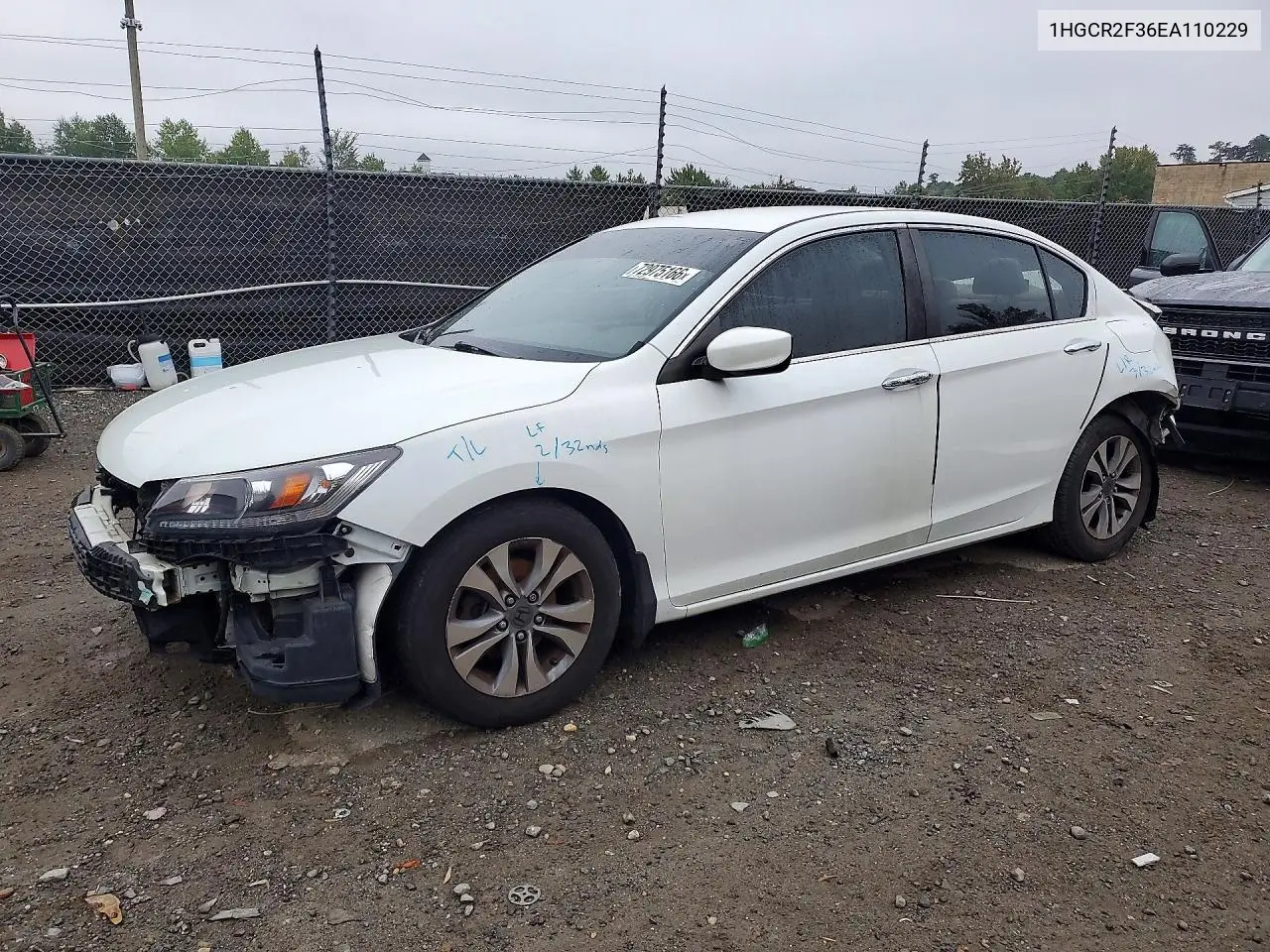 HONDA ACCORD 2014, VIN 1HGCR2F36EA110229