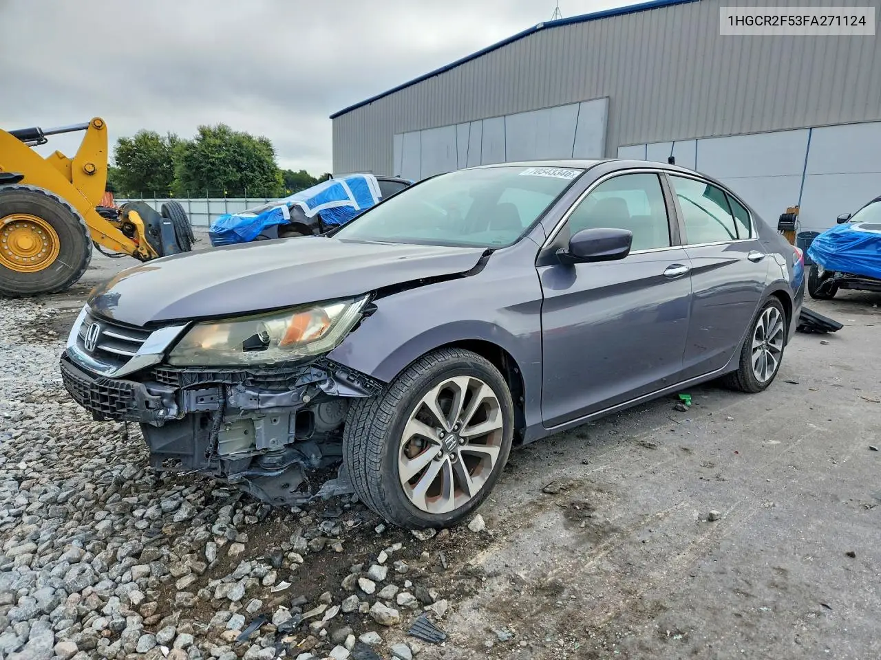 HONDA ACCORD 2015, VIN 1HGCR2F53FA271124
