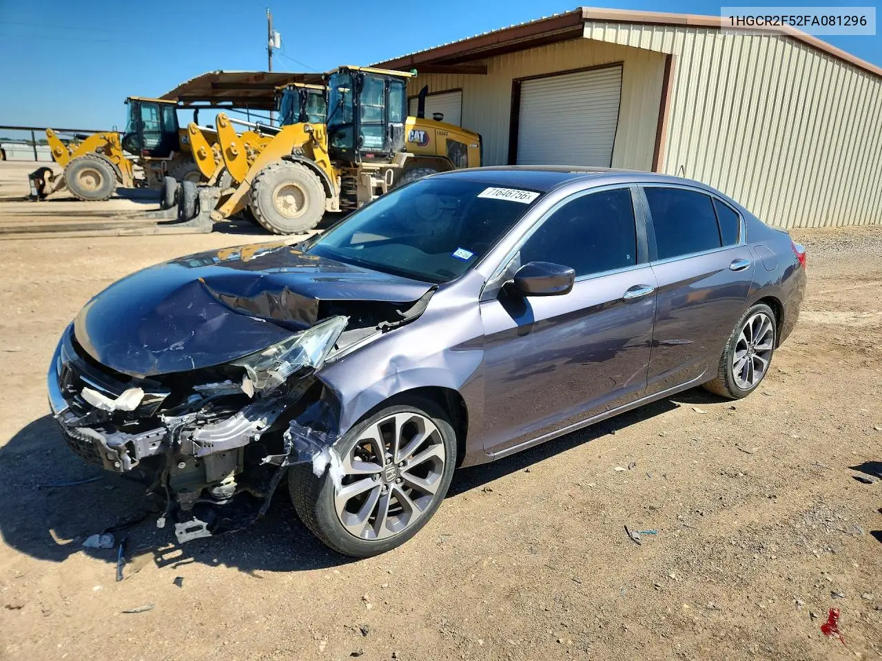 HONDA ACCORD 2015, VIN 1HGCR2F52FA081296