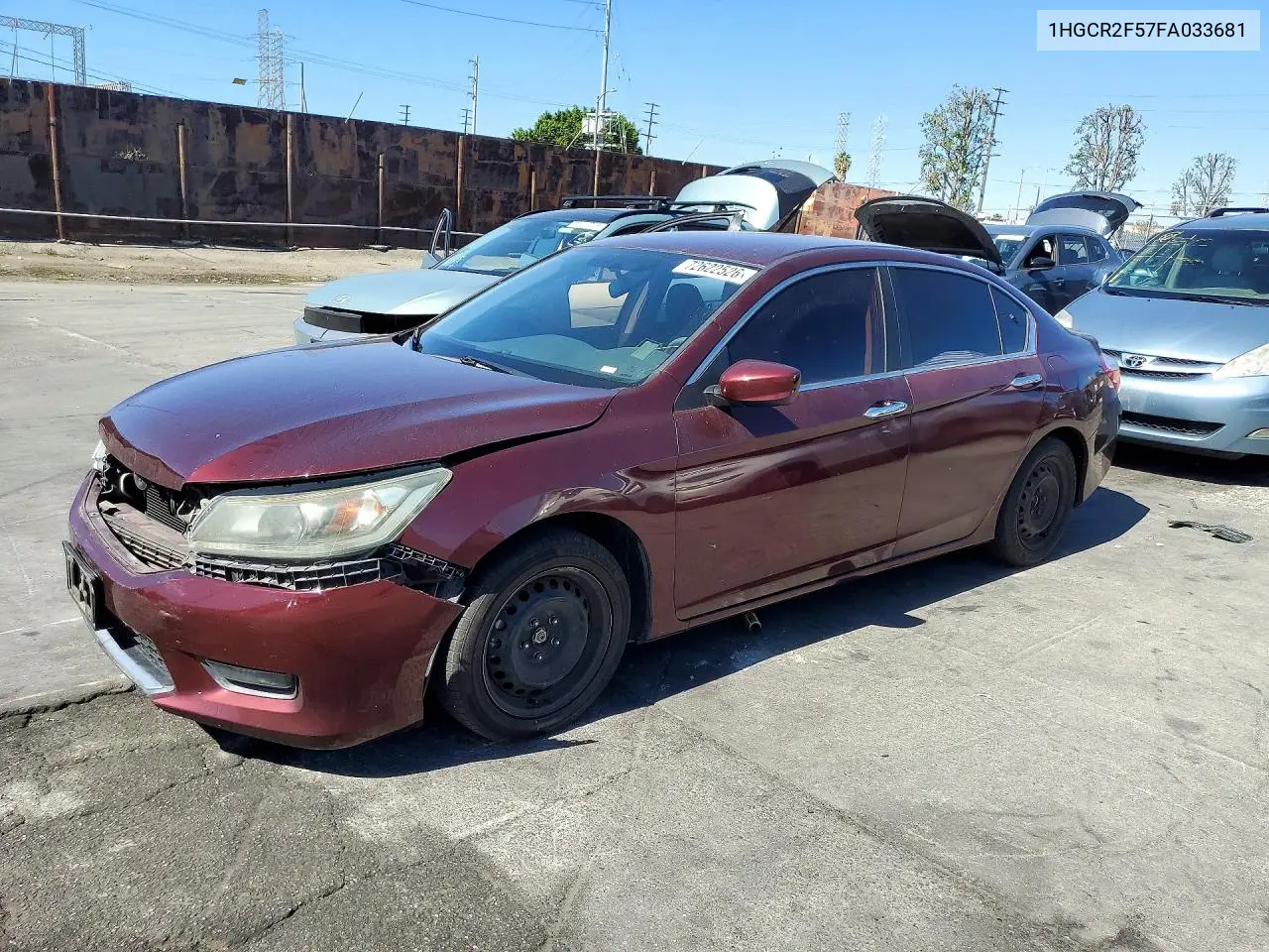 HONDA ACCORD 2015, VIN 1HGCR2F57FA033681