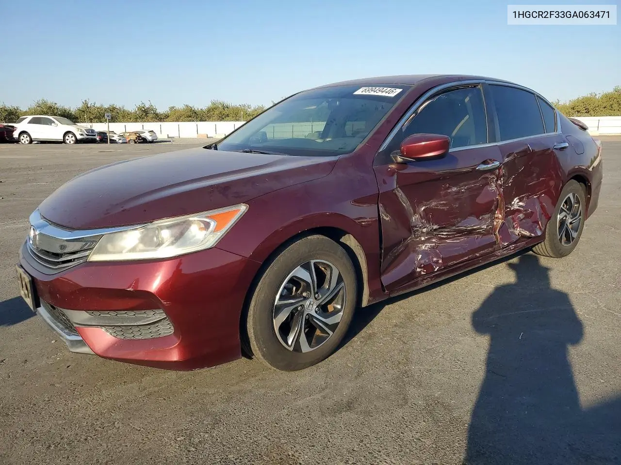 HONDA ACCORD 2016, VIN 1HGCR2F33GA063471