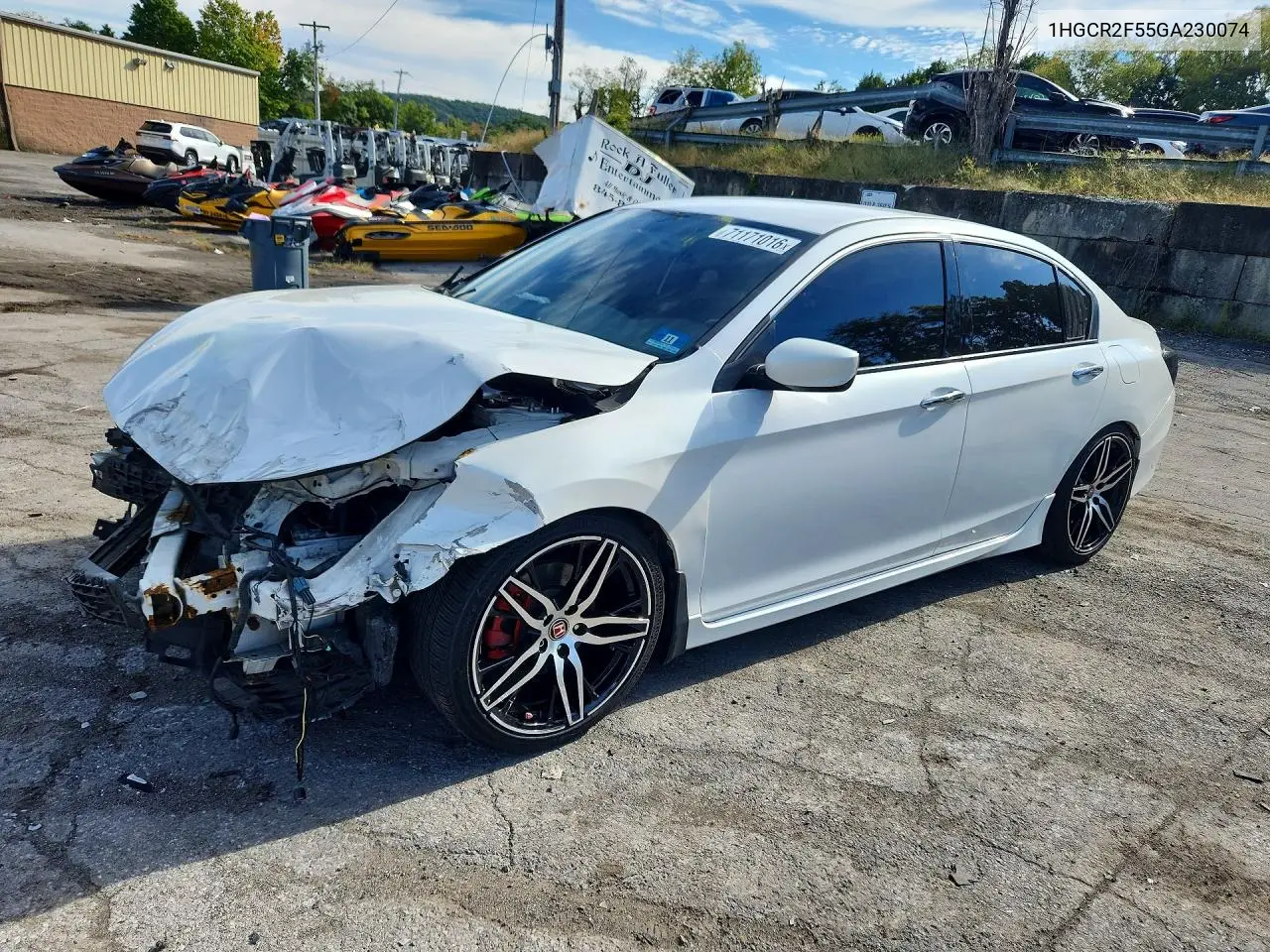 HONDA ACCORD 2016, VIN 1HGCR2F55GA230074