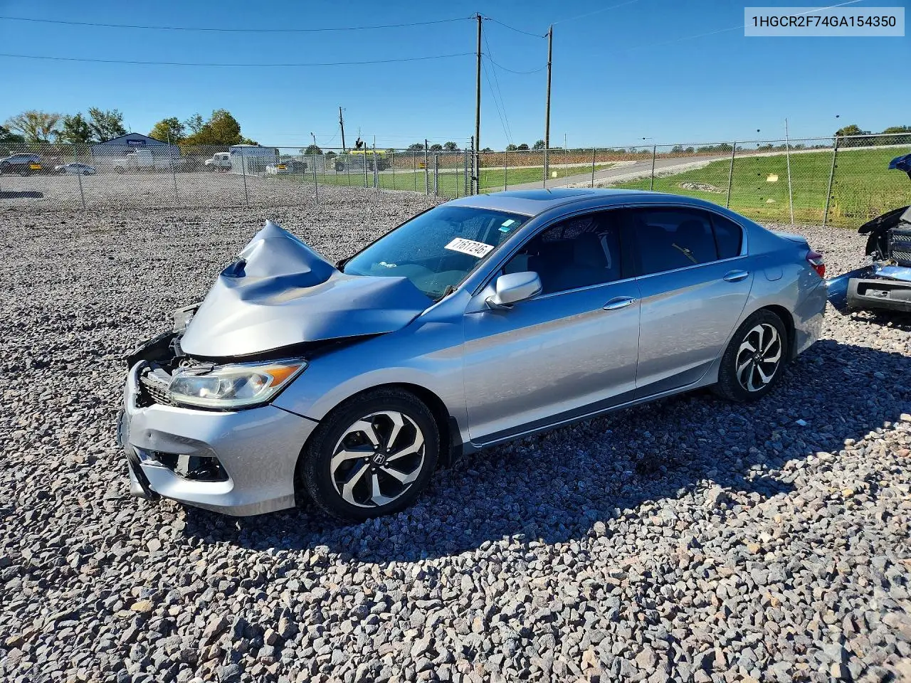 HONDA ACCORD 2016, VIN 1HGCR2F74GA154350