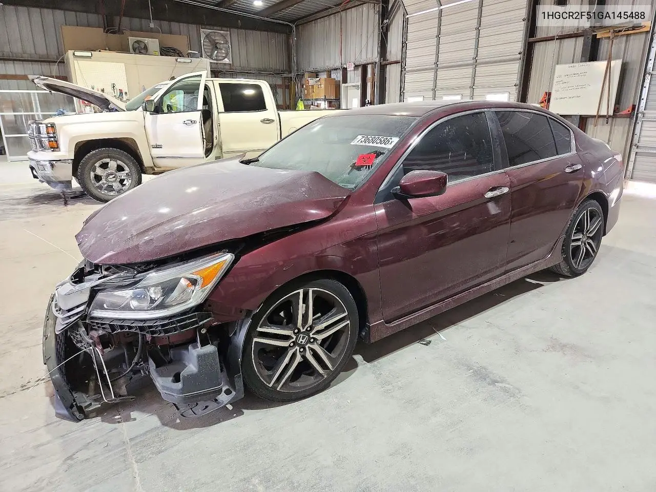 HONDA ACCORD 2016, VIN 1HGCR2F51GA145488