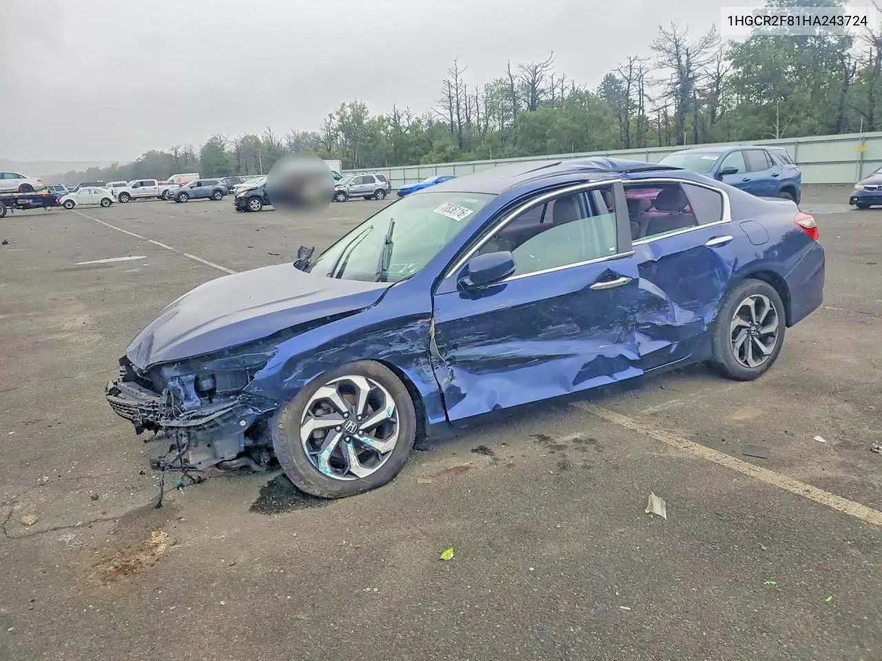 HONDA ACCORD 2017, VIN 1HGCR2F81HA243724
