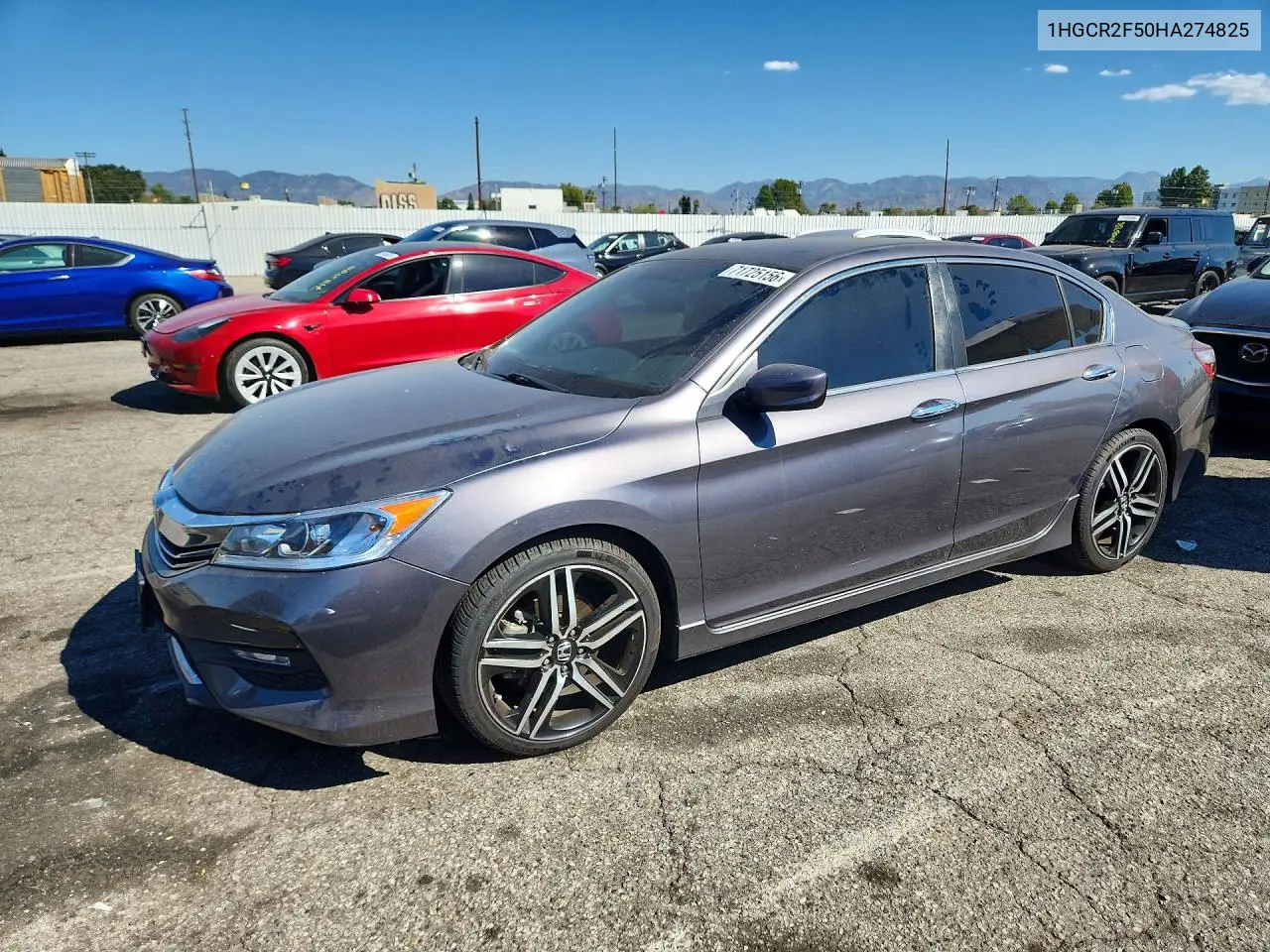 HONDA ACCORD 2017, VIN 1HGCR2F50HA274825