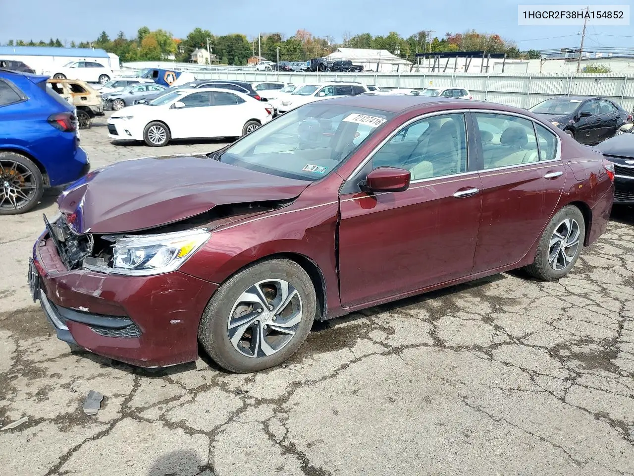 HONDA ACCORD 2017, VIN 1HGCR2F38HA154852