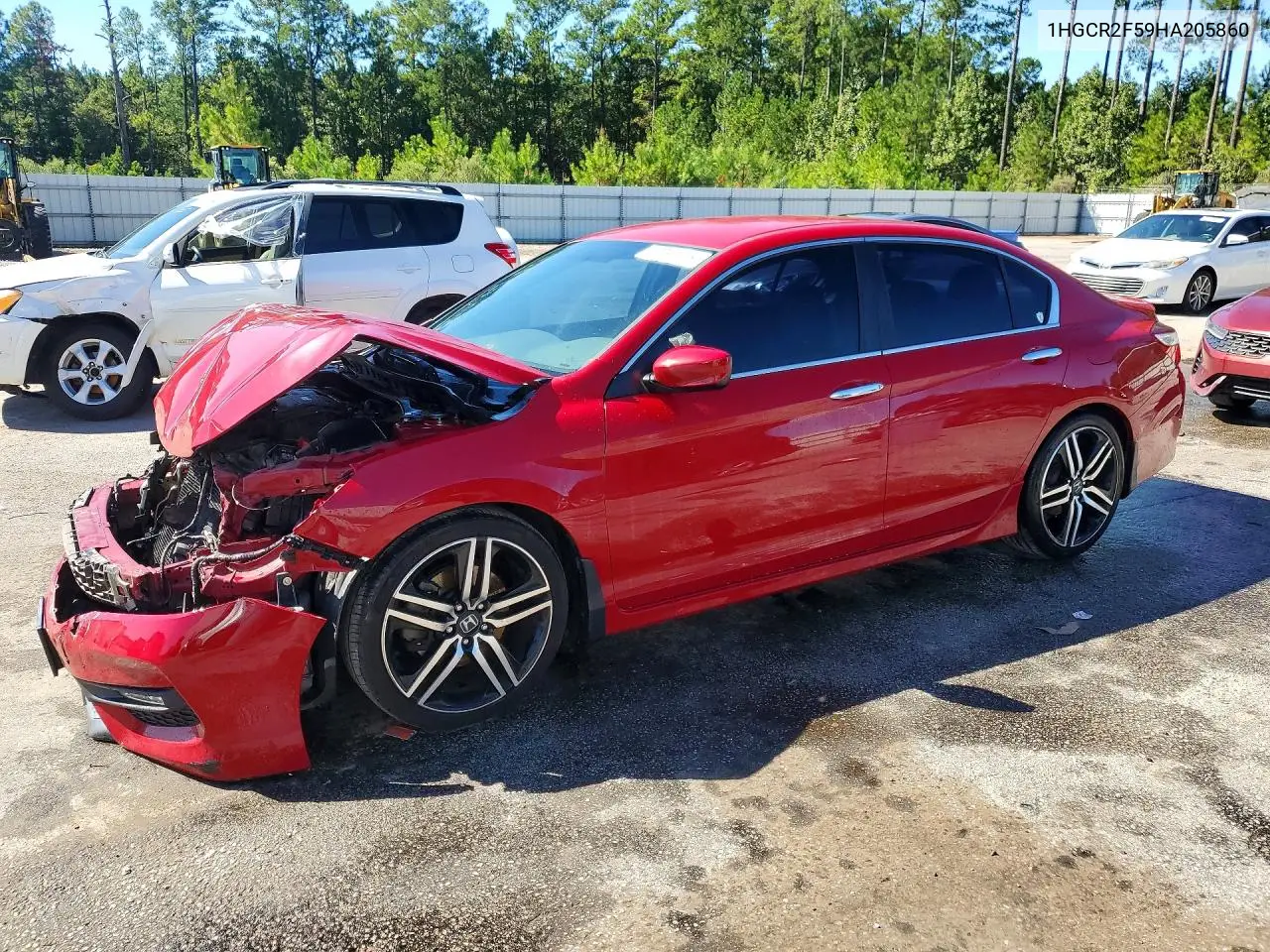 HONDA ACCORD 2017, VIN 1HGCR2F59HA205860