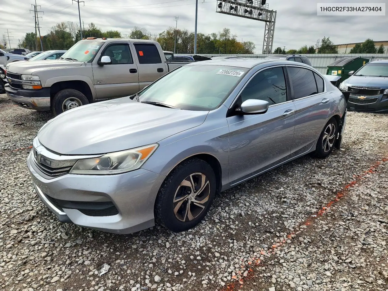 HONDA ACCORD 2017, VIN 1HGCR2F33HA279404