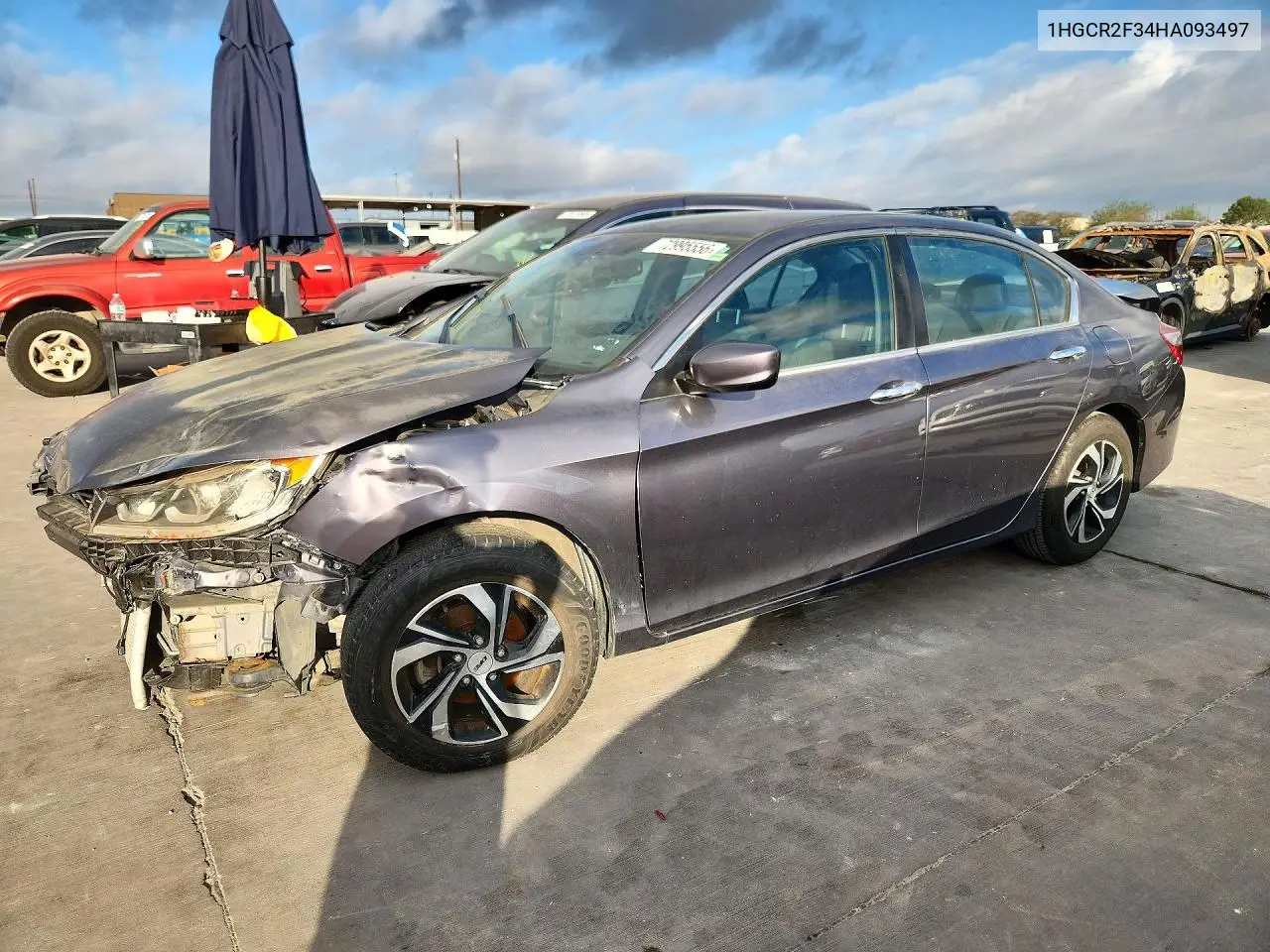 HONDA ACCORD 2017, VIN 1HGCR2F34HA093497