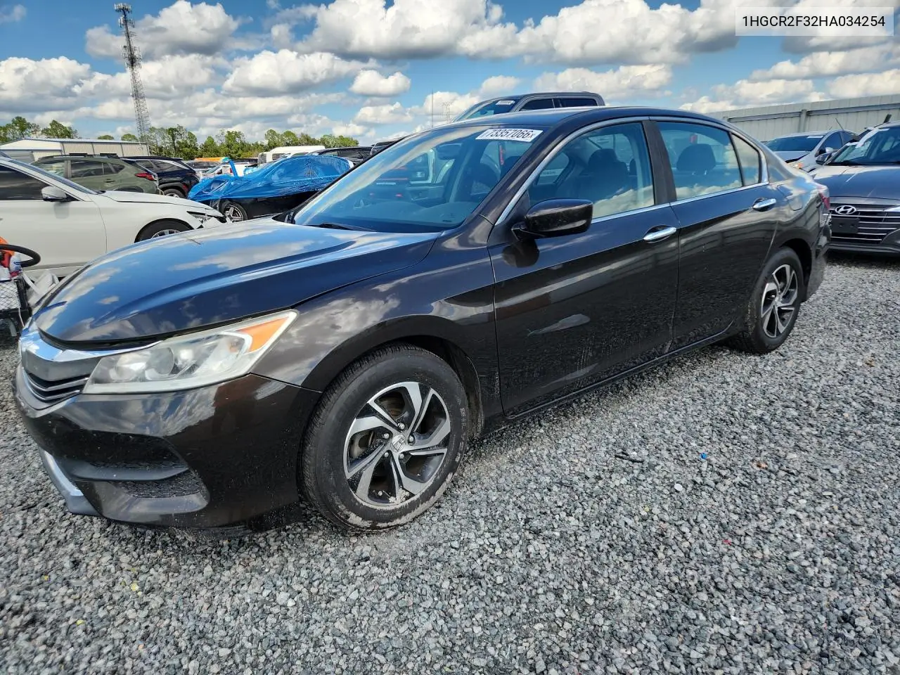 HONDA ACCORD 2017, VIN 1HGCR2F32HA034254