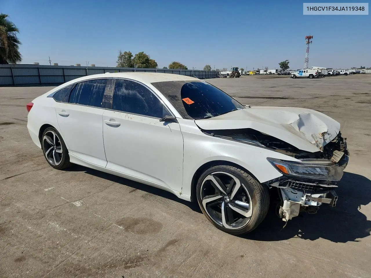 2018 HONDA ACCORD VIN 1HGCV1F34JA119348 — фото 4
