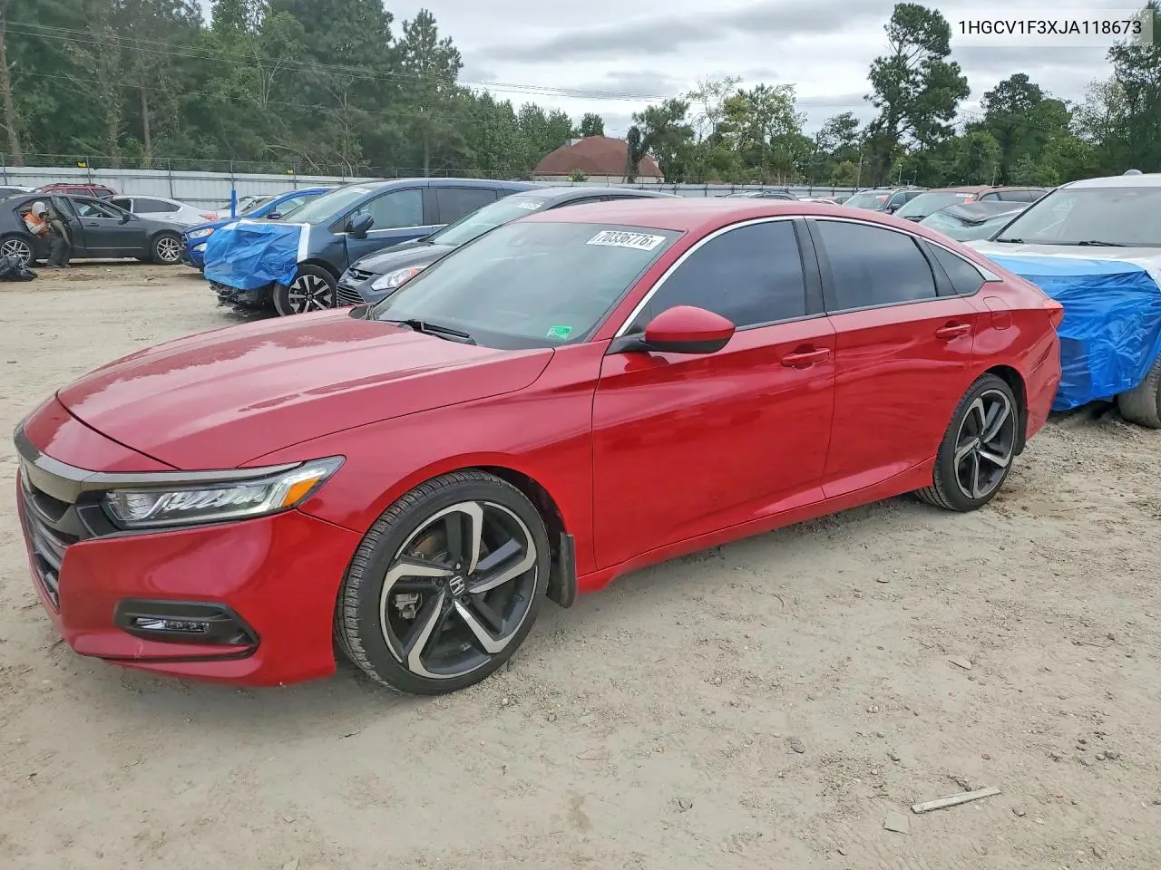 HONDA ACCORD 2018, VIN 1HGCV1F3XJA118673